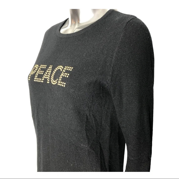 Clements Ribeiro POP Cashmere Blend Peace Sweater Black  Size Medium - Picture 3 of 7